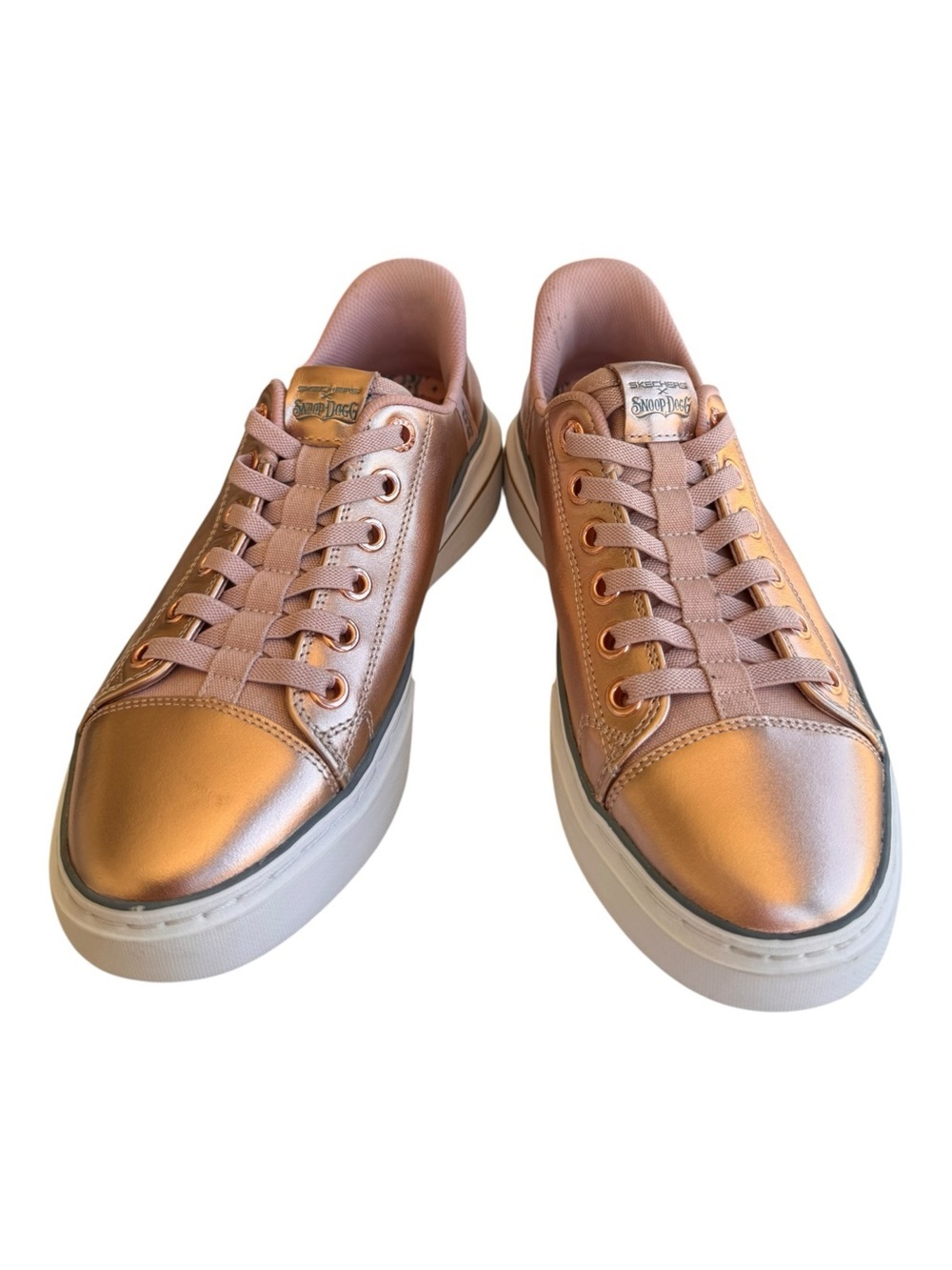 NWT Skechers x Snoop Dogg Slip-Ins Rose Gold Metallic Platform Sneakers Size8.5
